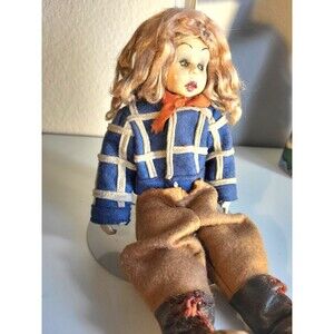 Vintage NATI Doll 1930s  9” Felt Lenci Type Spanish Handmade Cowgirl Art Doll